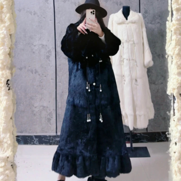 【LH】“BlackFur”兔毛皮国风女皮草外套