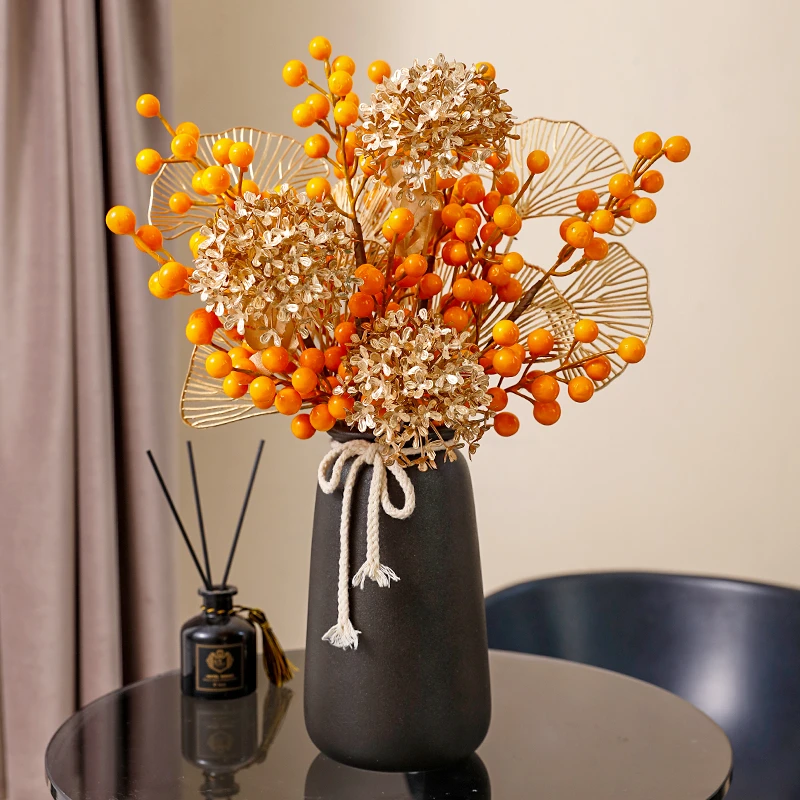 设计师霞影系列 黄浆果家居客厅餐桌摆件经济型