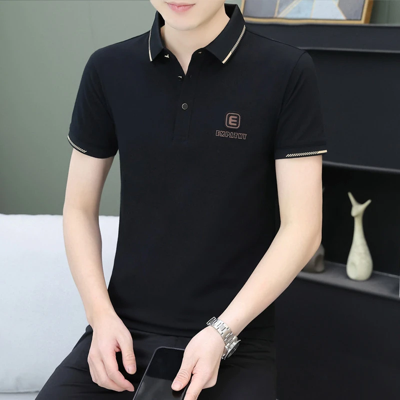 POLO衫短袖2025夏季男士时尚百搭商务休闲宽松透气贴肤翻领POLO衫