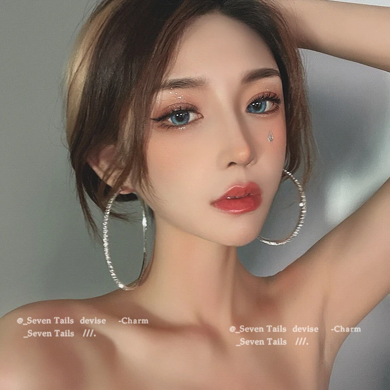合金耳饰 欧美风街拍走秀镶钻大耳圈耳环女2025年火爆网红款百搭