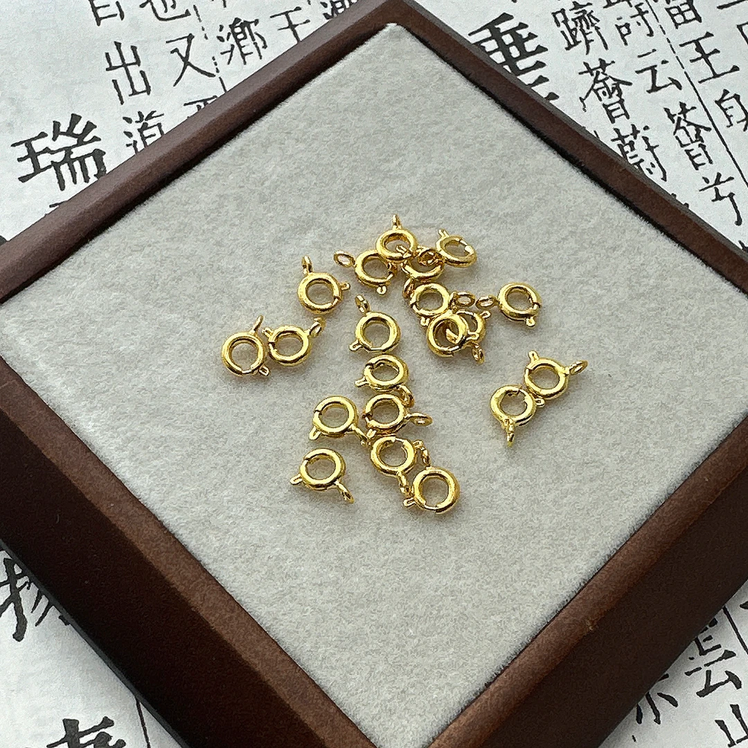 790-791（直播）高货卡6圆耳扣头铜镀18K/镀厚银手链项链收尾扣配件