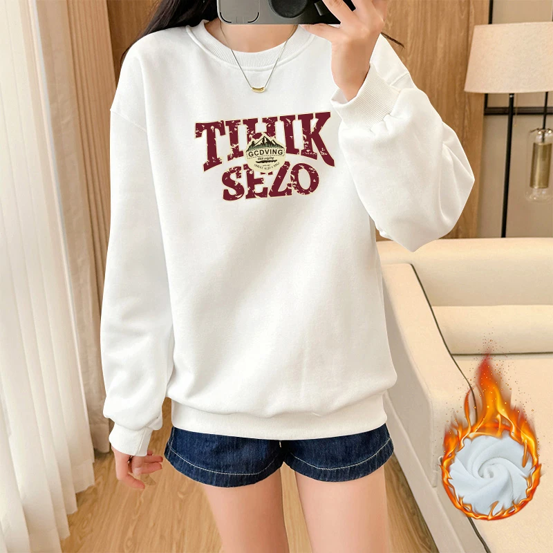 ZABJ联名华棉圆领卫衣男女情侣款宽松落肩纯色长袖加厚上衣春秋冬