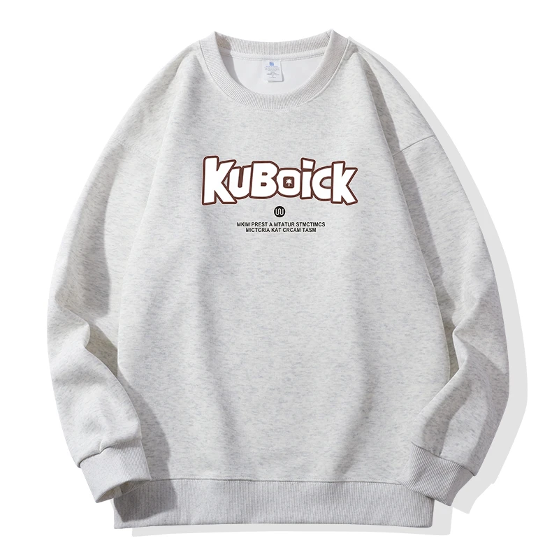 新款华棉圆领卫衣男女情侣款宽松落肩纯色长袖加厚上衣春秋冬