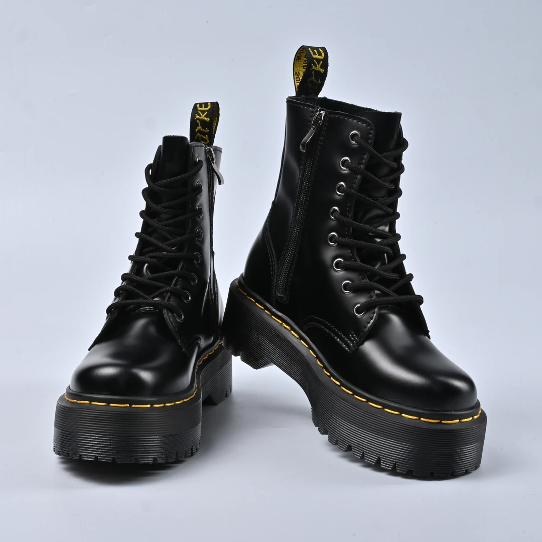 M【Jadon 8孔】达人专属 增高侧拉链皮靴时尚经典工装秋冬新款女