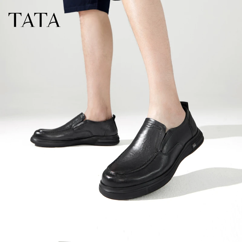 Tata/他她轻奢舒适时尚简约百搭软底休闲高档皮鞋男PBX01AM3