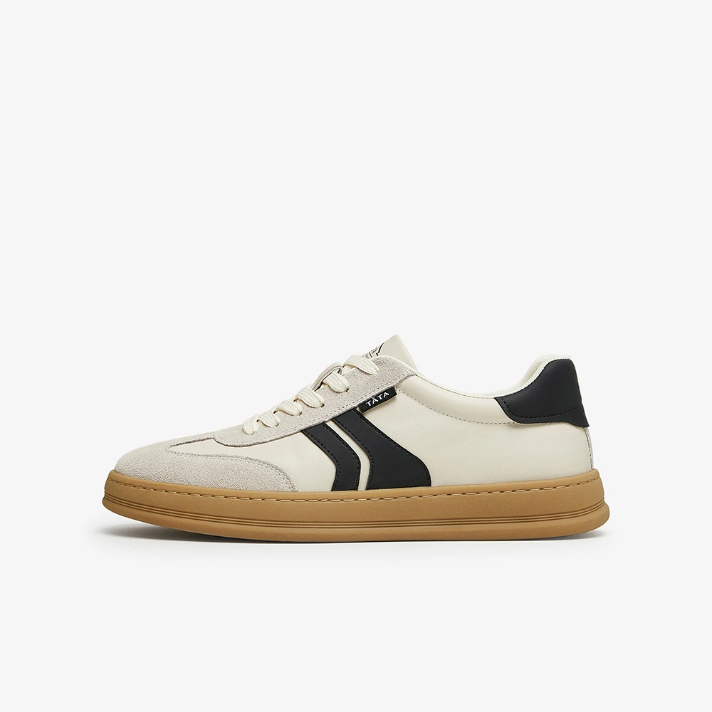 Tata他她休闲复古德训鞋男鞋百搭板鞋小白鞋2024秋季新款OCQ01CM4