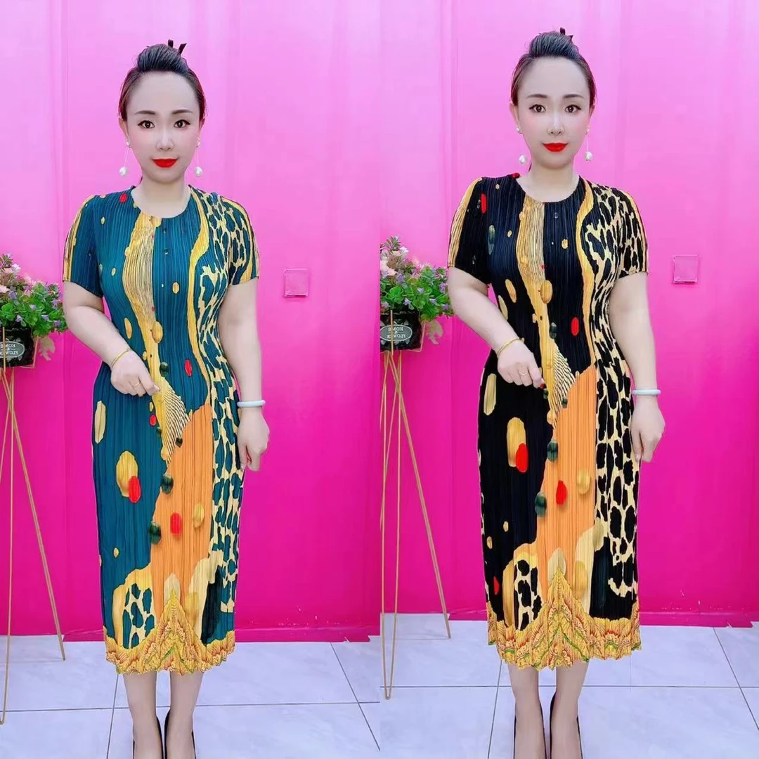 燕姐精品-时尚高端圆球褶皱连衣裙