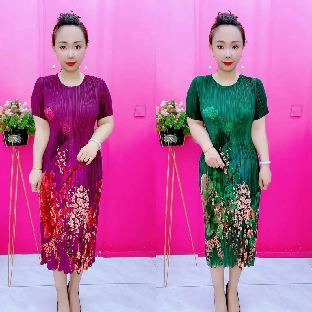 燕姐精品-时尚优雅修身褶皱连衣裙