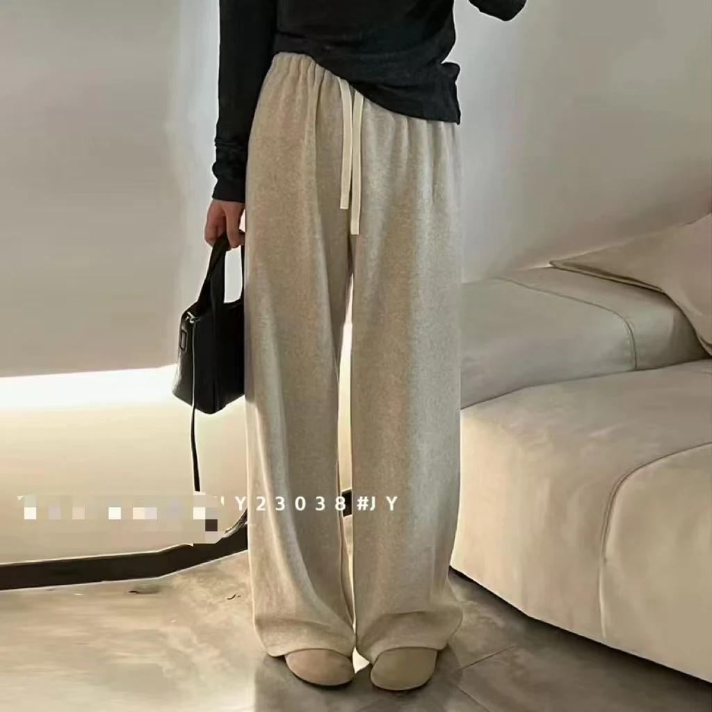 小巧优选-时尚松紧腰阔腿裤