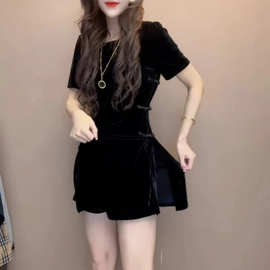 8169 早秋气质丝绒面时尚套装-HY1