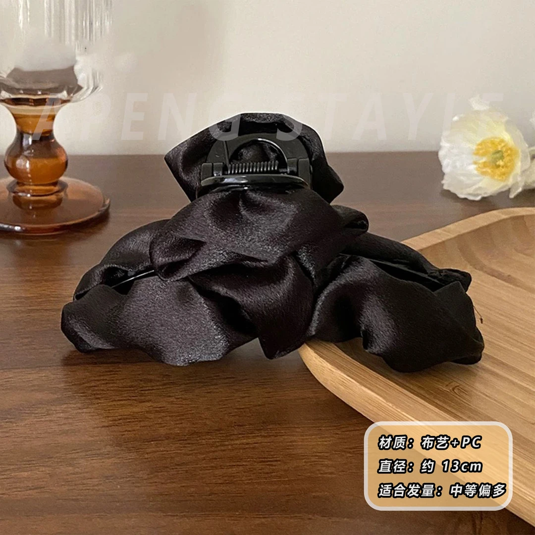 2167 FF闪光褶皱小抓夹气质网红发夹女国潮时尚头饰简约