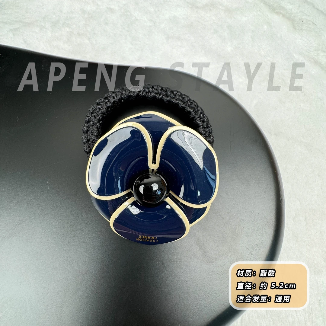 2101韩国高端醋酸山茶花皮筋气质经典款法系高级感