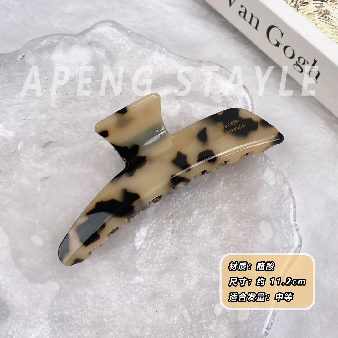 2011韩国高端醋酸咖玳瑁抓夹气质经典款法系高级感