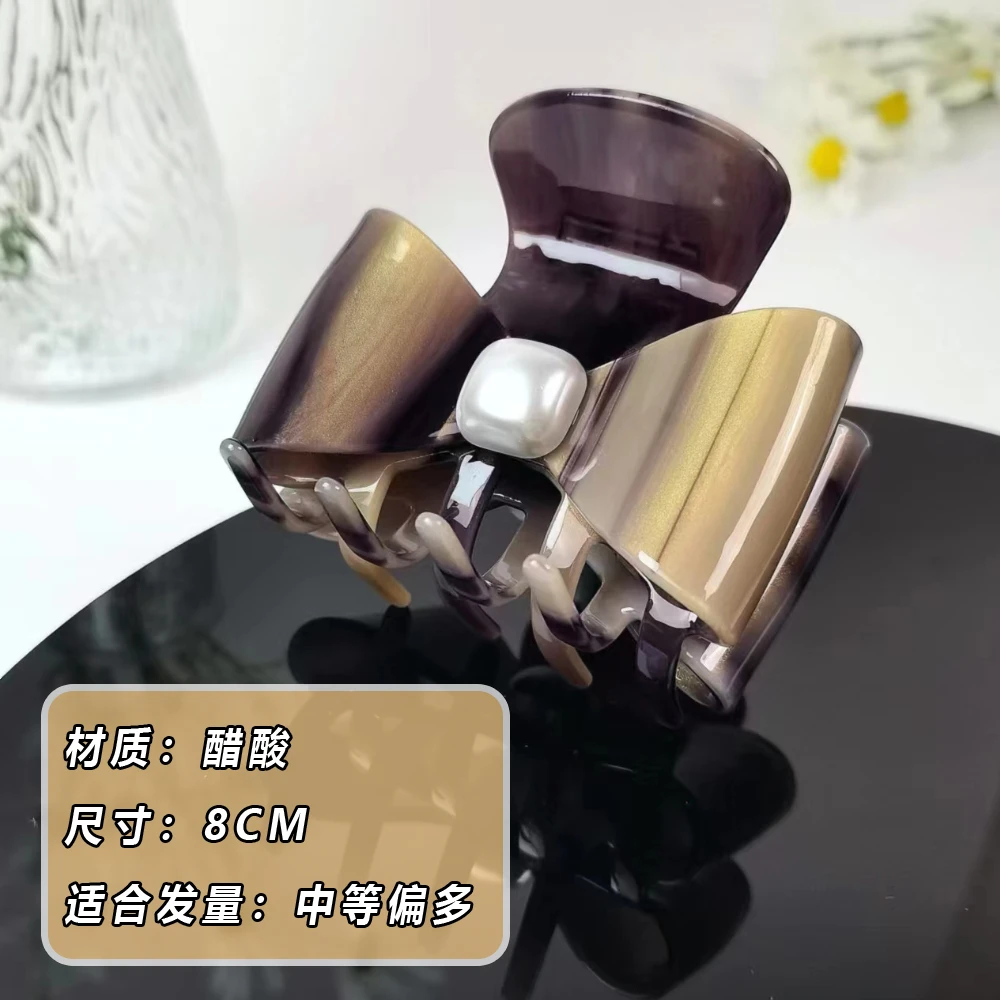 1440韩国高端醋酸抓夹气质蝴蝶夹发夹法系头饰高级感后脑勺发夹