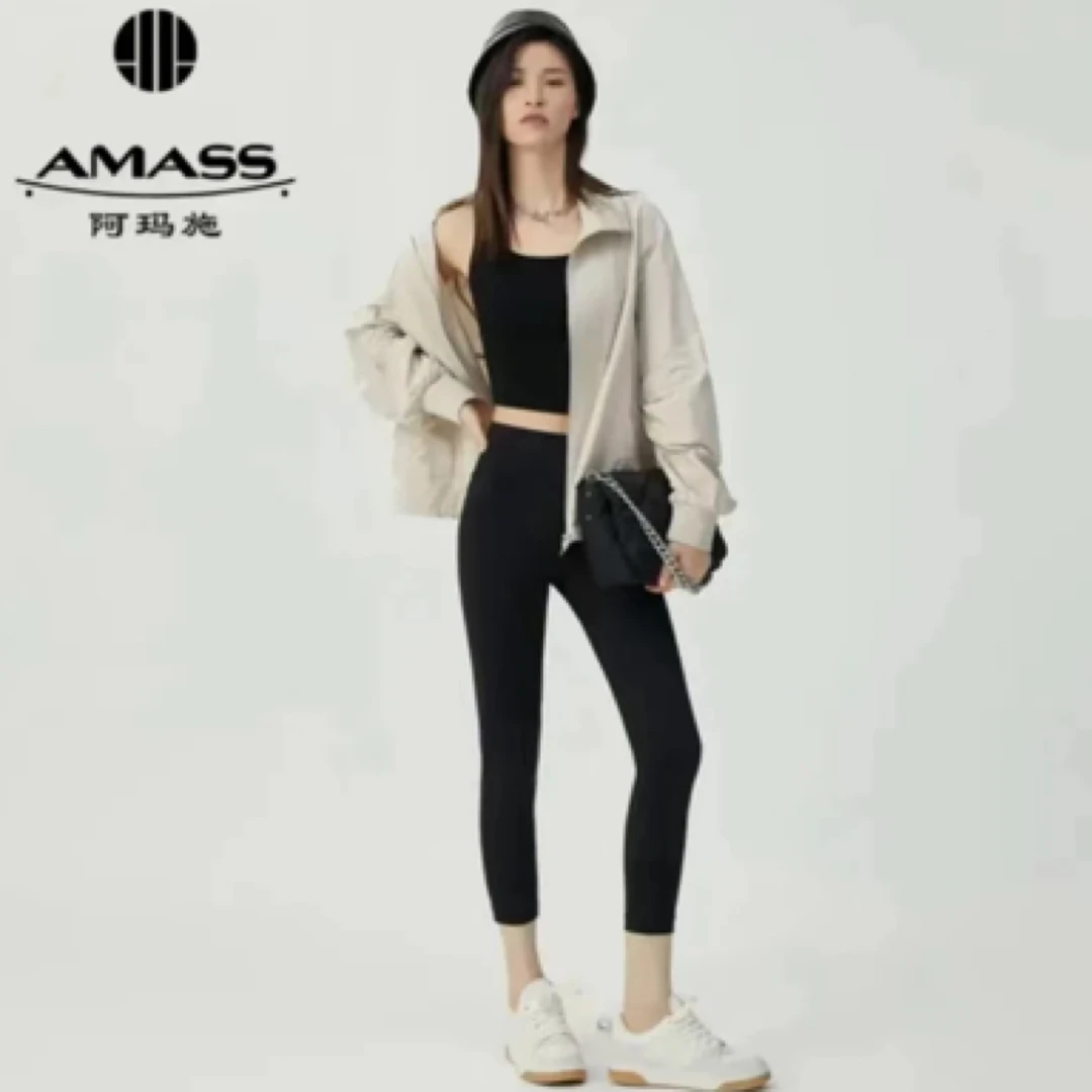 AMASS/阿玛施【暖冬好物】百搭光面植绒鲨鱼裤塑形压力裤5192430