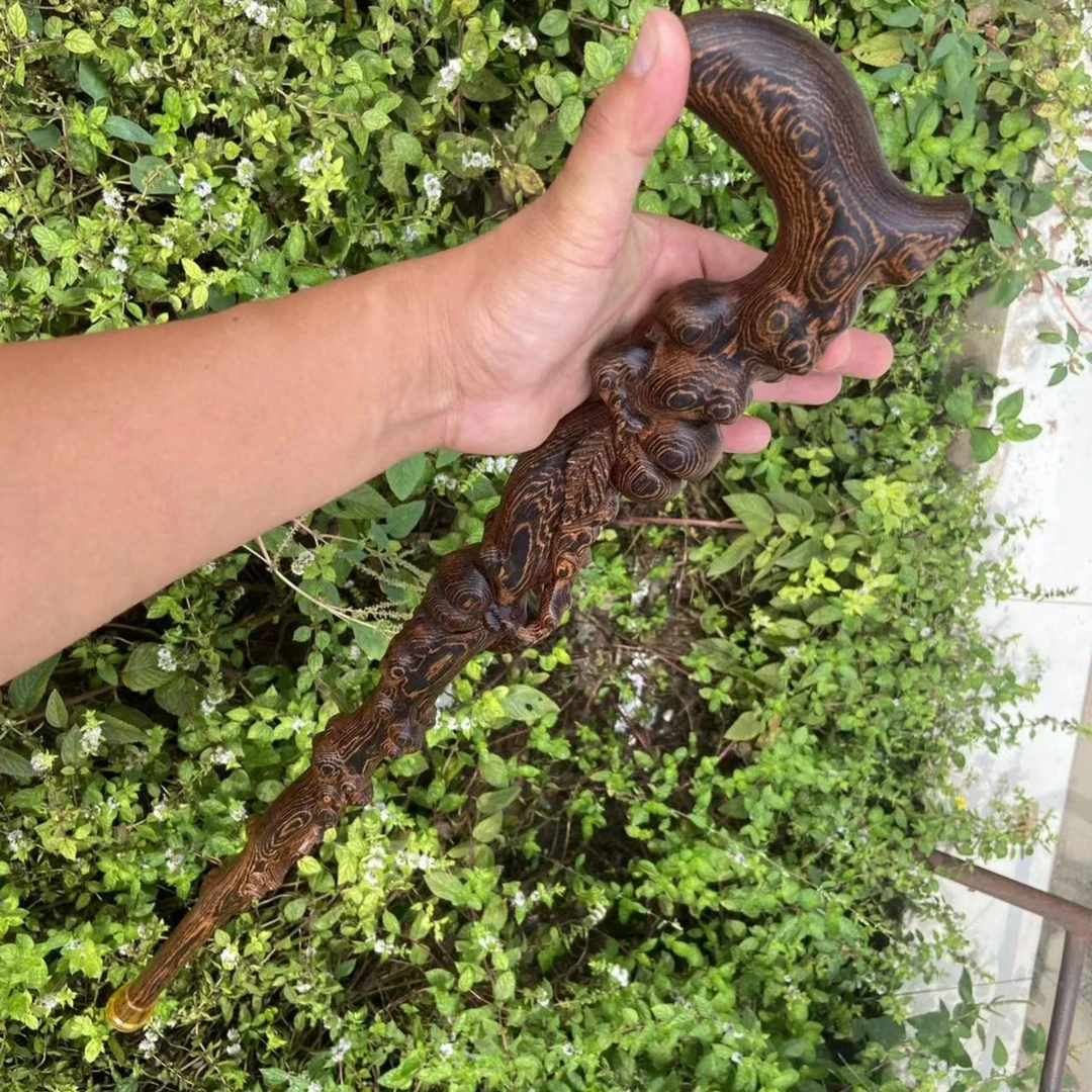 祝寿寿桃整木花纹拐杖，花纹精品手杖，雕刻寿桃手杖，助行拐棍