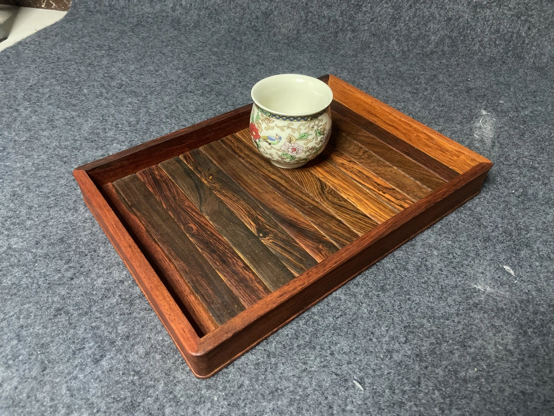 家居好物，酸z木茶盘，榫卯结构，底板穿插独特款式，精工细做