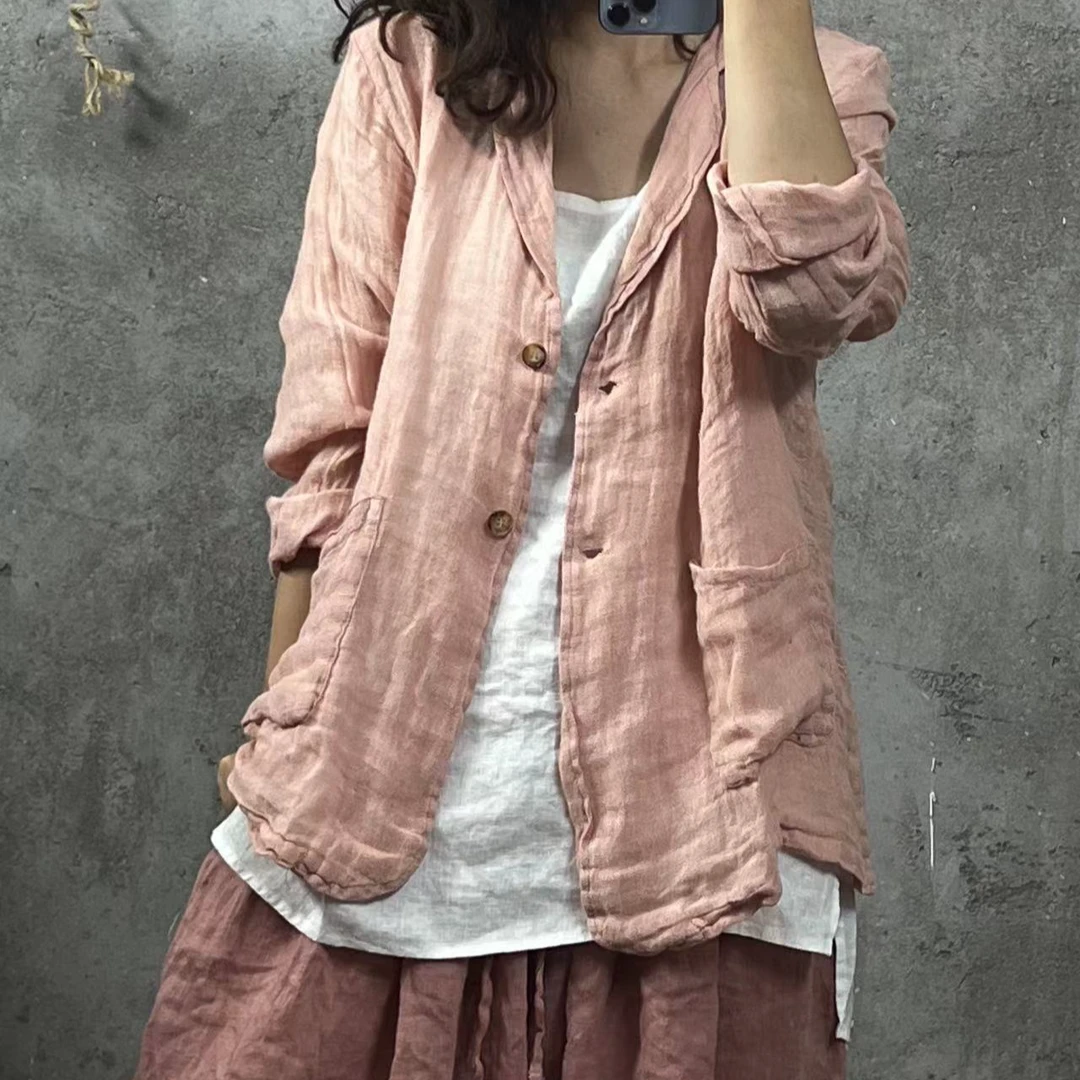 HH B55795纯亚麻高品质炒色西服外套（胸围120衣长68）