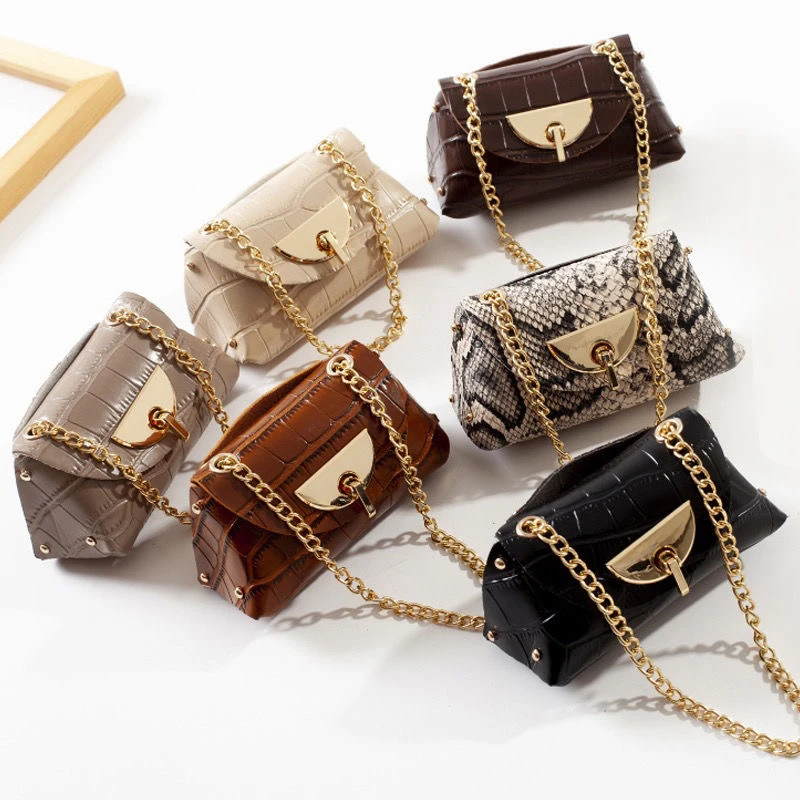 腰包女潮ins迷你鳄鱼纹小巧迷你斜挎链条小包皮腰带腰封腰间装饰