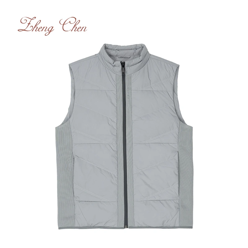 Zhengchen/正辰飞织系列立体拼接90鹅绒立领马甲 PD-K96071