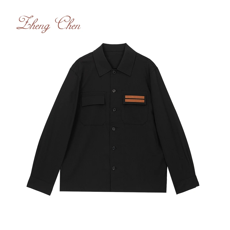 Zhengchen/正辰微纤维绵羊毛混纺 皇马联名Overshirt  P-K96088