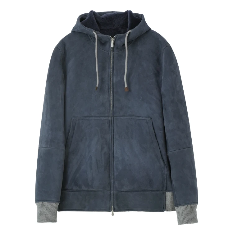 Zhengchen/正辰Lacon西班牙皮毛一体连帽飞行员夹克 Y-K95677