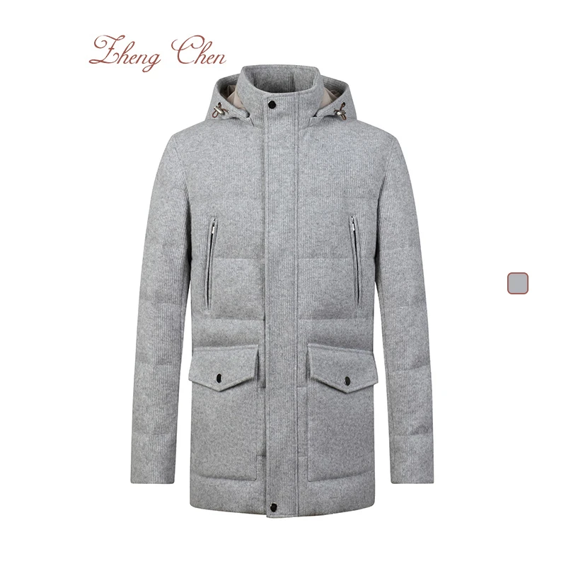 Zhengchen/正辰（高端黑标）100羊绒灯芯绒90鹅绒羽绒服95320