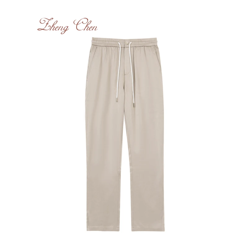 Zhengchen/正辰进口三醋酸轻薄双面缎丝绸质感直筒长裤95566-1