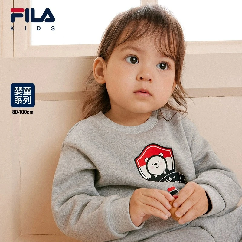 【FILA童装】 冬季新品小童圆领针织保暖打底套头衫 K16B341204F/02