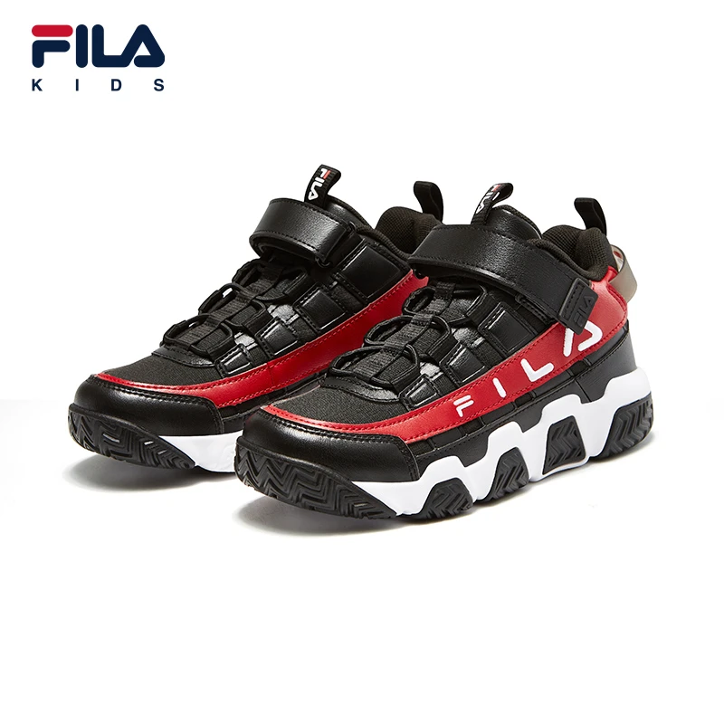 【斐乐儿童FILA】2023冬款中大童儿童经典高帮时尚篮球鞋K15331204