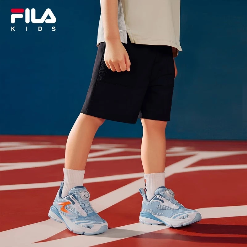 【斐乐儿童】2024年夏季中大童时尚运动舒适梭织五分短裤K11B421806