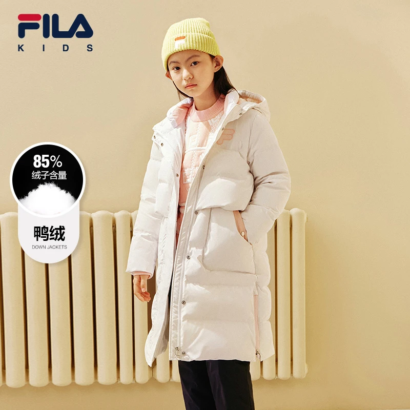 【斐乐儿童】2022冬季保暖加厚时尚中大童休闲长款羽绒服K12241905