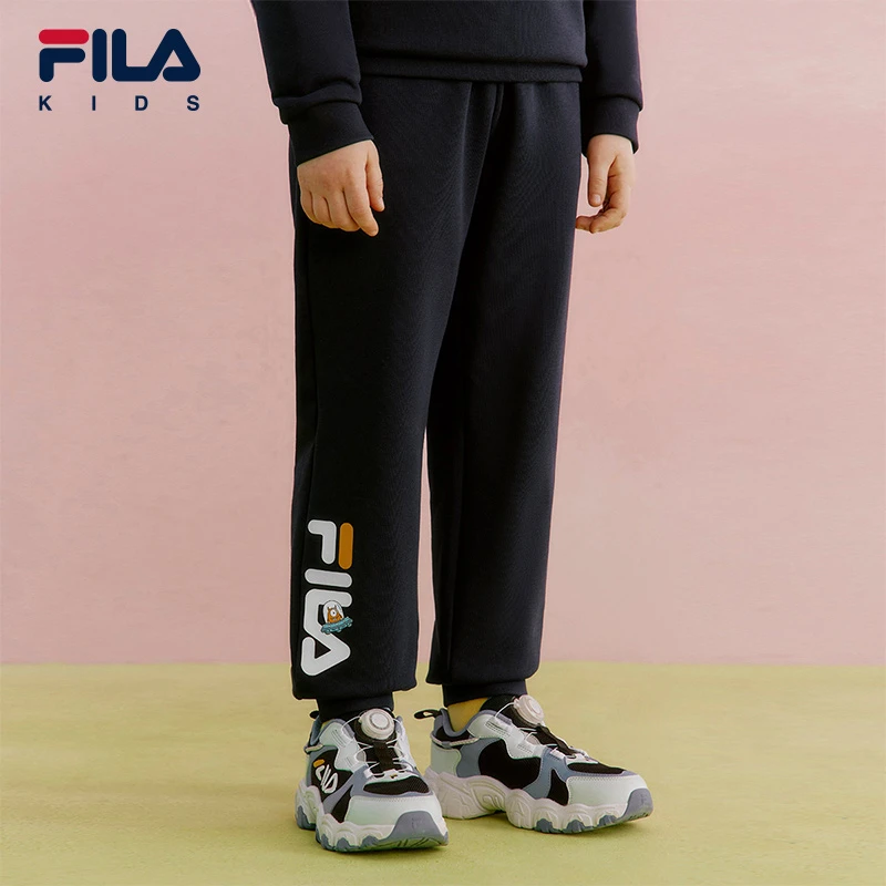 【斐乐儿童】2024年春秋季新款中大童时尚针织运动长裤K11B431613