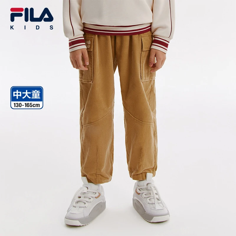 【斐乐儿童】2024年秋季新款中大童时尚工装风梭织长裤K12B431805