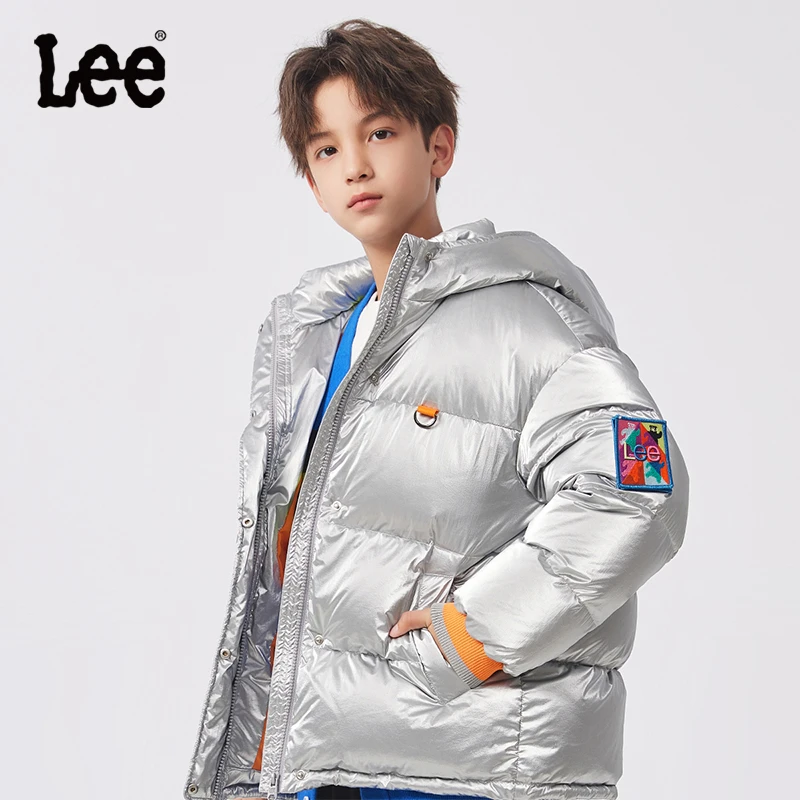 Lee儿童羽绒服冬季短款连帽保暖好羽绒外套加厚抗寒男童女童