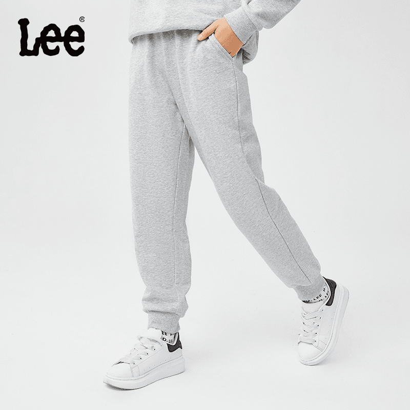 Lee儿童休闲裤2023春季新款运动休闲百搭舒适纯棉针织潮流卫裤