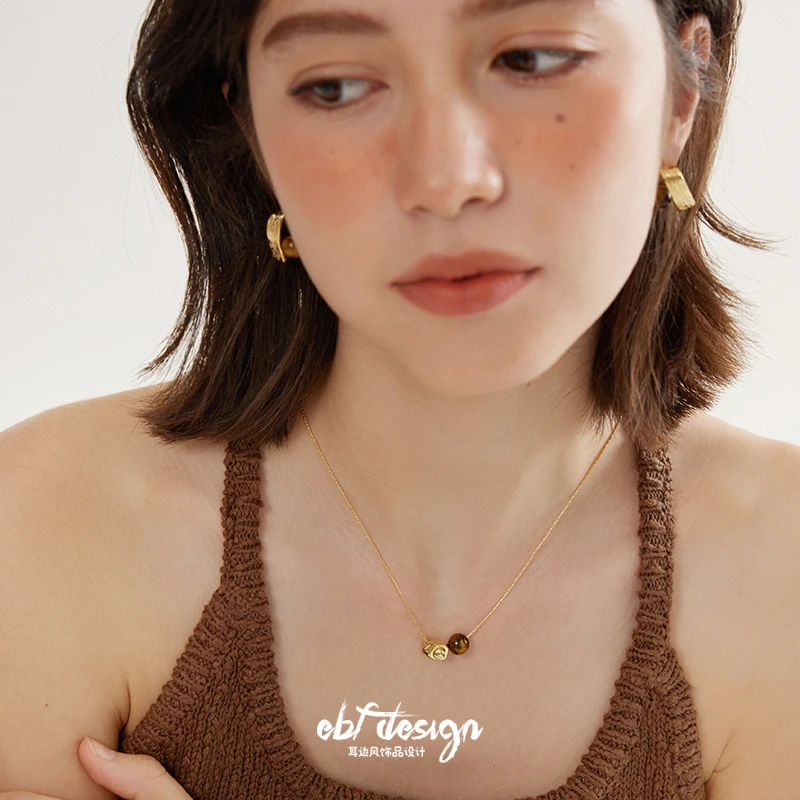 EBFWIND【坚果】法式极简几何复古美拉德项链/耳钉