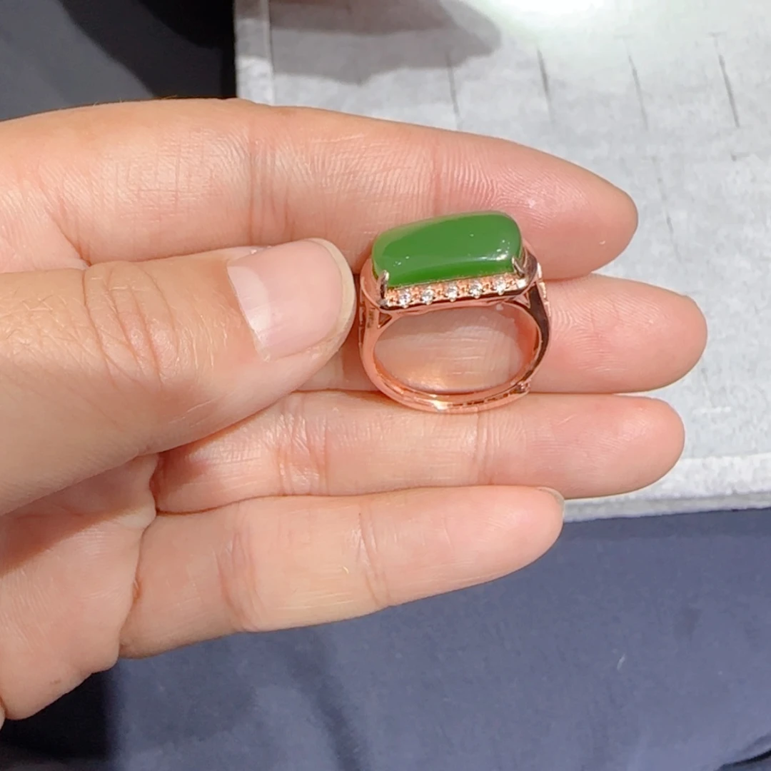 【闪购商品】和田玉戒指银S925镶嵌