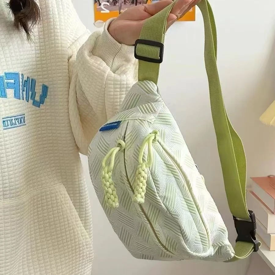 简约休闲ins风包包女 小清新森系斜挎包运动胸包小众学生百搭腰包