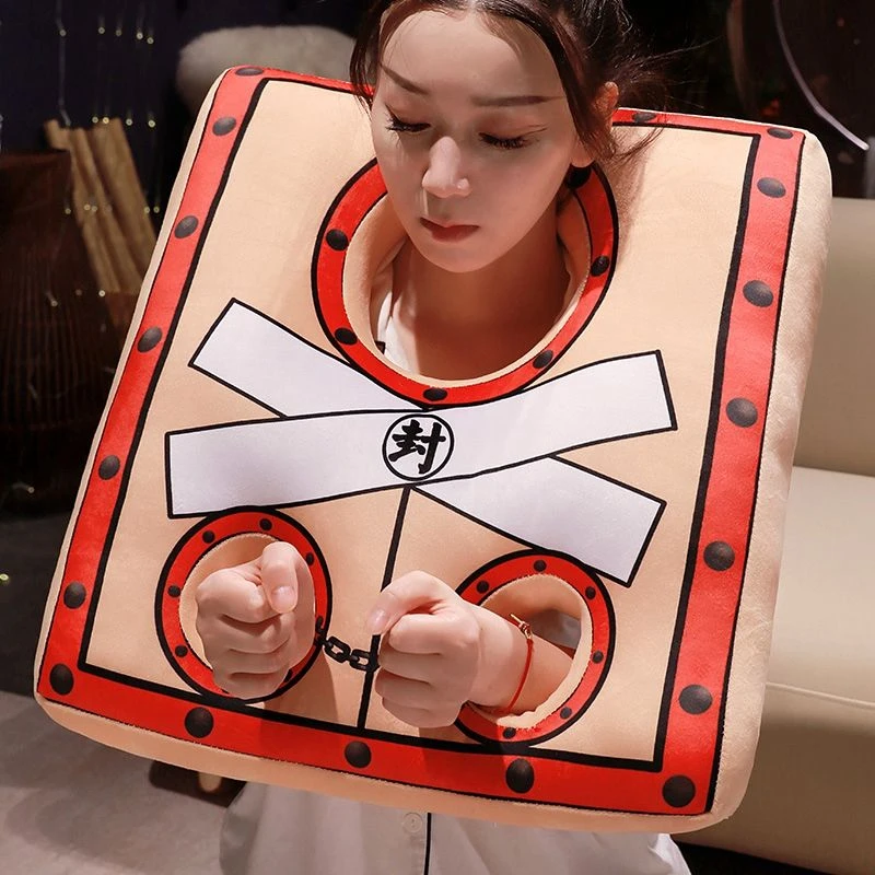 搞怪抱枕创意劳改犯抱枕护脖枕神器办公室大U型颈枕靠枕靠背垫