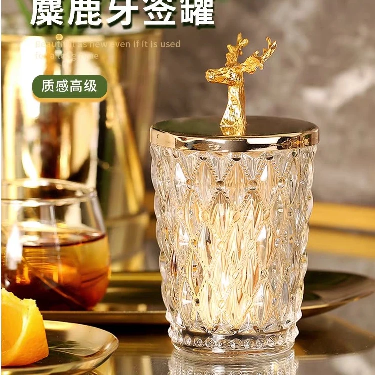 HESTIA   HOME鹿头轻奢风牙签筒棉棒牙线收纳盒