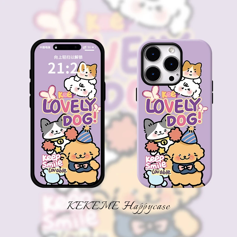 菲林二合一适用苹果华为vivo小米oppo软壳手机壳猫猫狗狗16promax