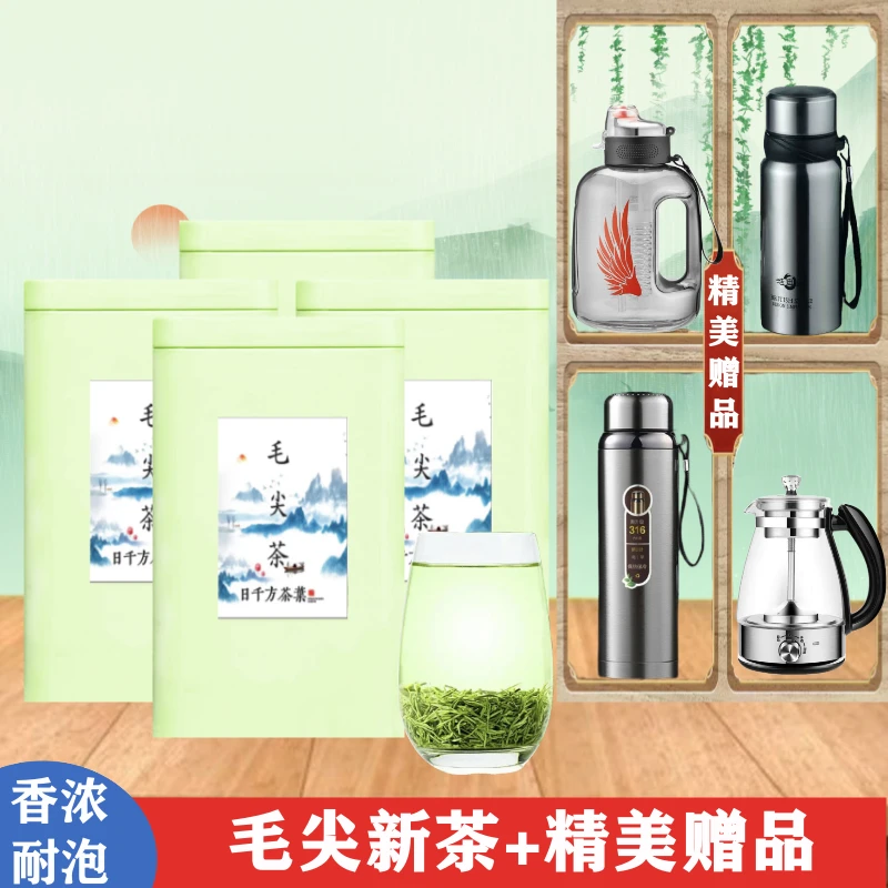【送保温杯】2023新茶叶毛尖茶叶明前绿茶嫩芽浓香型罐装早春茶