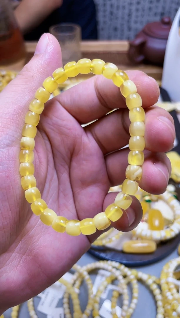 【闪购商品】蜜蜡手串未镶嵌顶工归圆直切6.5mm