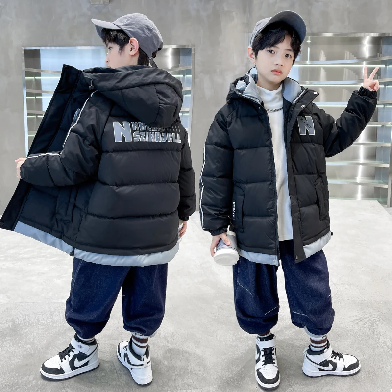 男童棉服冬季2023新款中大儿童男孩冬装加厚棉衣洋气棉袄外套12岁