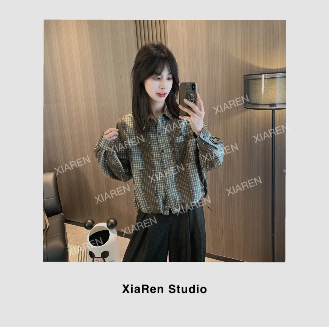 【只出不进】【立体毛边格子衬衫】独特漂亮的衬衫衬衣早秋新款上衣女