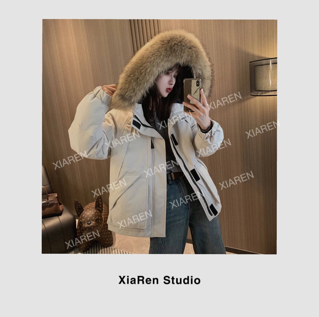 XIAREN【极寒真毛羽绒冲锋衣】爆款羽绒服女款冬季新款大气保暖外套