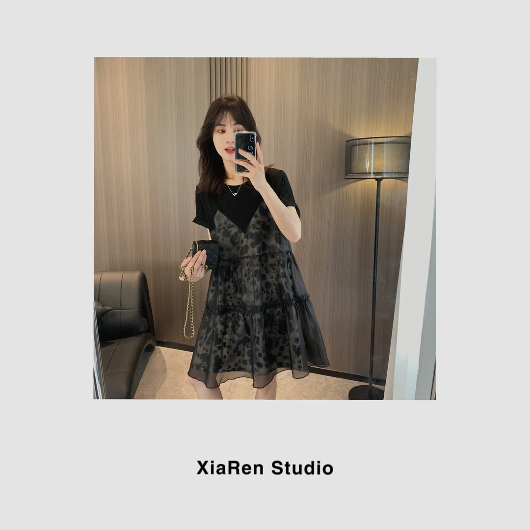 【只出不进】【豹纹娃娃裙】高贵上档次装气质高档连衣裙外出洋气