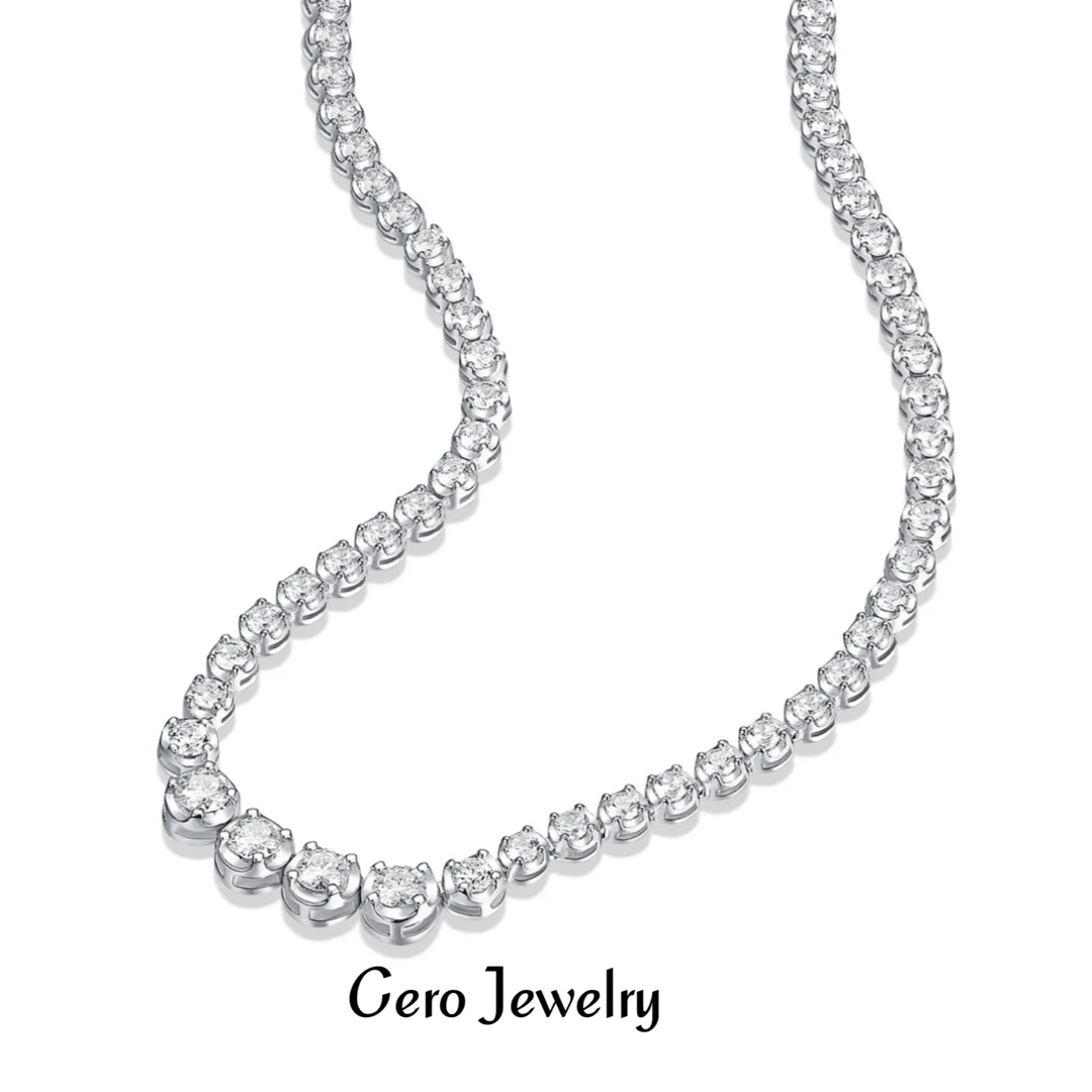 CERO【公主专属】18k金高定轻奢时尚精致满钻满豪镶钻石项链AA0404