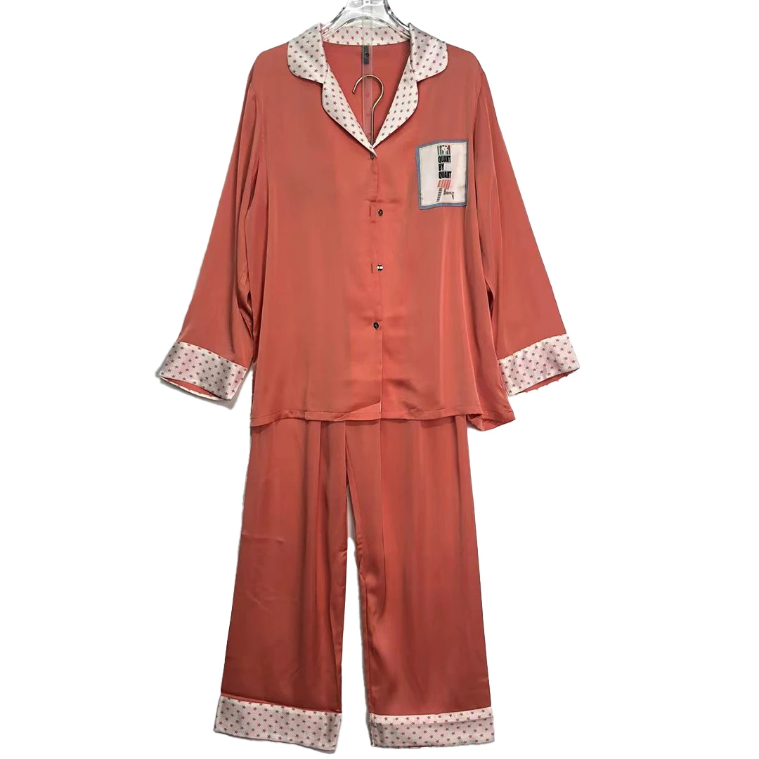 SY461【新款】时尚V领红色排扣家居服套装